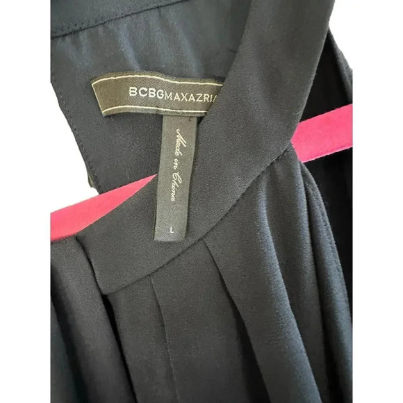 BCBGMAXAZRIA Women's Gray 3/4 Sleeve Ruffle Blouse Top Size Large - Picture 3 of 7